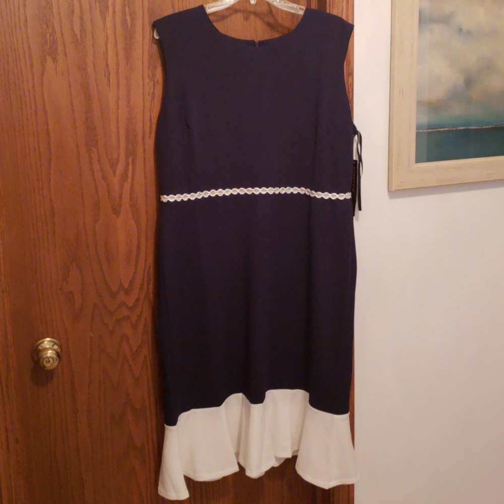 Navy and ivory dress